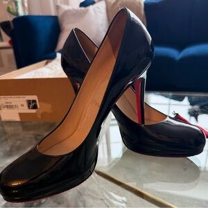 Christian Louboutin New Simple Pumps 120 Black Patent Leather Calf Pump Heels 42